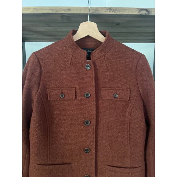 Talbots Wool Blend Military Style Blazer in Rust Brown Sz 4 - Picture 2 of 6
